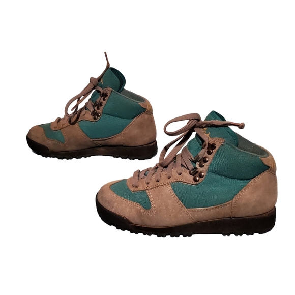 Cabela's Gray Leather/Aqua Lace-Up Hiking Ankle Boots Women's Size 6 - Picture 1 of 10